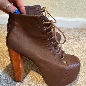Jeffrey Campbell Chocolate Brown Platform Boots